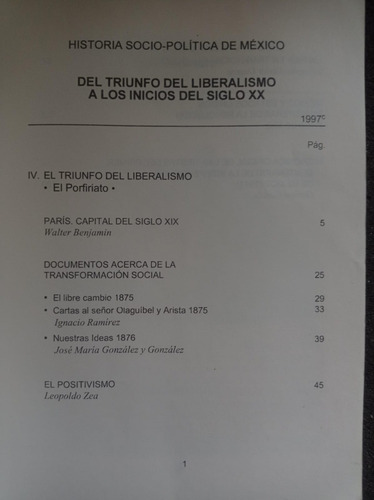 Del Triunfo Del Liberalismo A Los Inicios Del Siglo Xx (Usado)