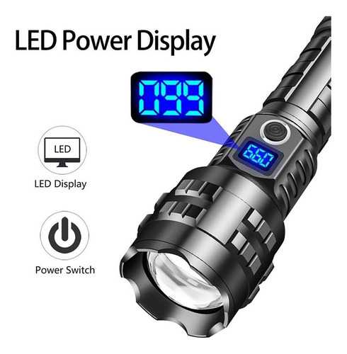 Linterna 100000 Lumen Linternas Tácticas Recargables