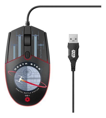 Mouse Nuevo Usb Con Luz Led Star Wars Negro (Usado)