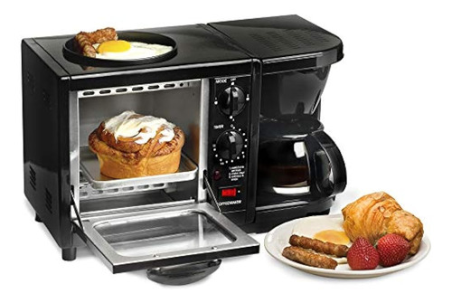 Elite Cuisine Ebk-200b Maxi-matic 3-en-1 Centro De Desayuno 