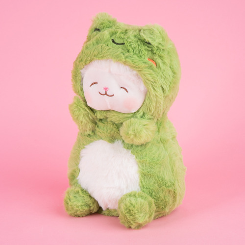 Miniso Peluche Corderito Disfrazado De Ranita Felpa 15x25 Cm