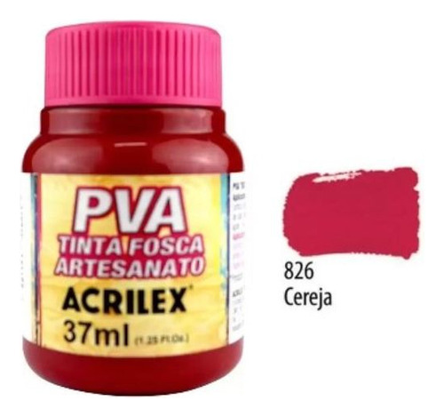 Tinta Fosca Para Artesanato 37ml Cereja Acrilex