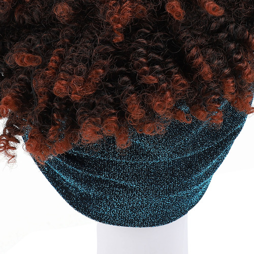 Peruca De Cabeça Artificial Feminina Com Faixa Azul, Cabelo