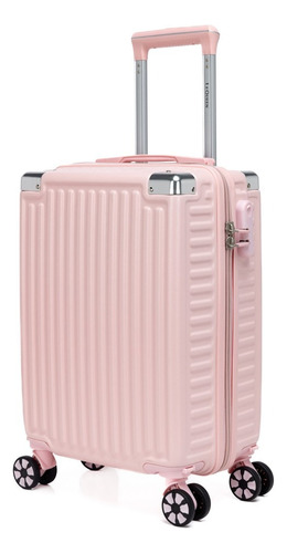 Mala Viagem Resistente Pequena Bordo 8kg Rodinhas 360 Cor Rosa Lisa