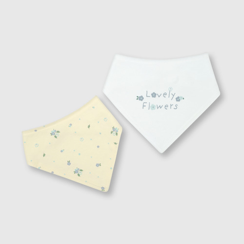 Babero Flores De Bebé Niña 2 Pack Blanco Colloky