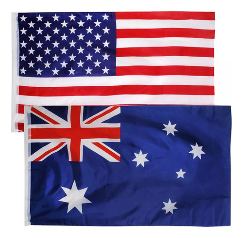 Bandera Estadounidense. Uu. + Bandera Grande De Australia, 1