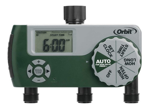 Temporizador De Riego Orbit 56082, 3 Salidas Para Mangueras