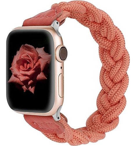 Malla Trenzada Elastica Para Apple Watch 49/45/42mm L Rosa