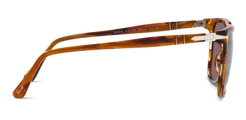 Lentes Anteojos De Sol Persol Polarizado Po3225s + Lente Verde Varilla Negro Armazón Negro Diseño 1157af Dark Violet/striped Brown