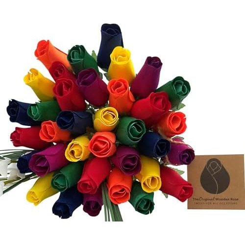 Ramo Flor Orgullo Gay Cerrado Brote Colores Arco Iris 3...