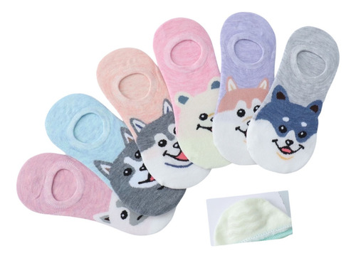 Pack 12. Calcetin Panchita Mujer Qikun. Diseño Perros. Bambú