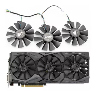 Triplo Fan Cooler Asus Rog Strix P/ Placa De Video 3 Fans