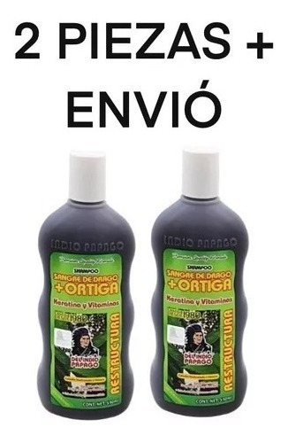 2 Shampoos Sangre De Drago Y Ortiga Caida Alopecia Calvicie