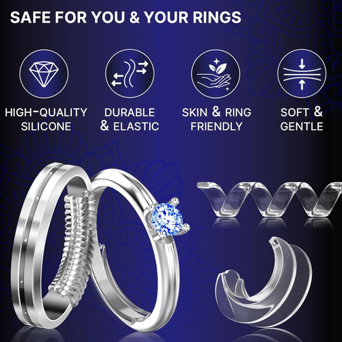 Kit De Ajuste Tamaño Para Anillos Sueltos Unisex Espiral