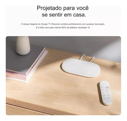 Google Tv Streamer 4k Netflix Hdr Chromecast 2024 Androidtv Branco De Voz