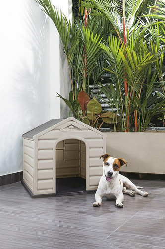 Casa Para Perro Pequeña Techo Gris Rimax