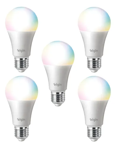 Kit 10 Lâmpada Inteligente Led Bulbo 10w Smart Color - Elgin 220v Rgb