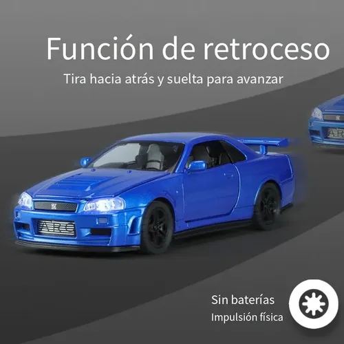 1:32 Skyline Gtr R34 Diecast Car Model Open Doors | Frete grátis