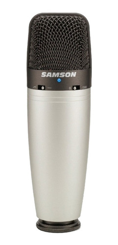 Imagen 1 de 2 de Micrófono Samson C03 condensador  supercardioide y omnidireccional y bidireccional plateado/negro
