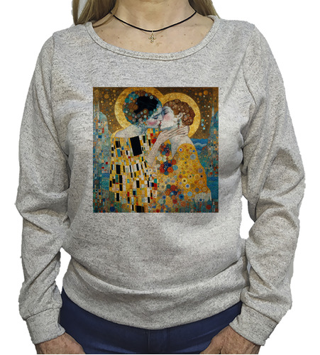 Buzo Lanilla Klimt 2 Mujeres Beso Arte Pintura Love