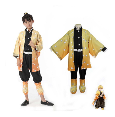 Demon Slayer Cosplay Kimono Traje Para Niño-agatsuma Zenitsu