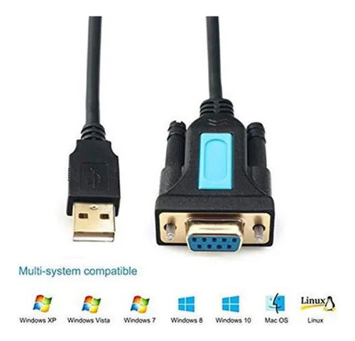 Adaptador Con Cable Usb 2.0 Macho A Rs232 Hembra