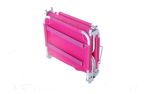 Tumbona Bel de aluminio con 3 posiciones, color rosa