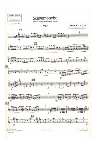 Scaramouche: Suite For Alto Saxophone And Wind Quintet.