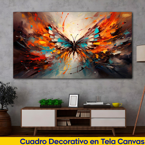 Cuadro Mariposa Artistico Canvas Elegante Sala 130x90 M12