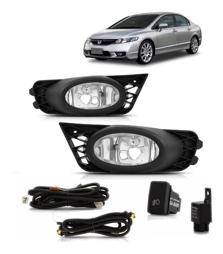 Kit De Faros Auxiliares Antinieblas P/ Honda Civic 2009 2010 2011