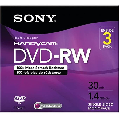 Sony 3dmw30r2hc - Juego De 3 Discos Dvd-rw (3.1 in, Incluy.
