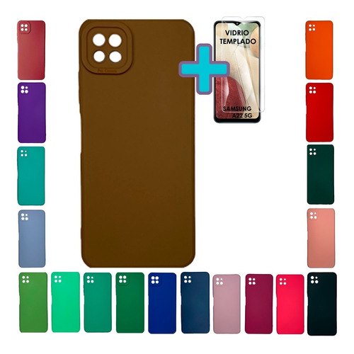 Funda Protector Silicona Samsung A22 5g Y Vidrio Templado