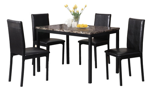 Roundhill Furniture Juego De Comedor De Metal Citico De 5 P.