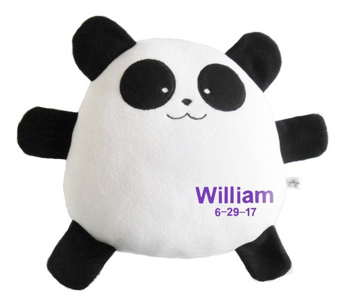 Cojín Oso Panda Niño Nombre Personalizado Cumpleaños Kawaii