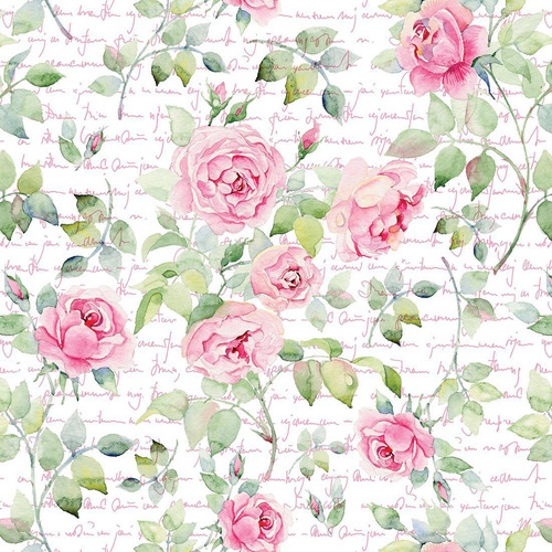 Papel De Parede Floral Rosas Em Rosa