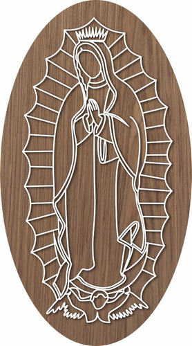 Cuadro Con Destello De La Virgen De Guadalupe 60 Cm De Alto