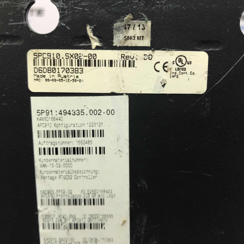 B&r Automation Pc 910 5pc910.sx02.00 System Unit