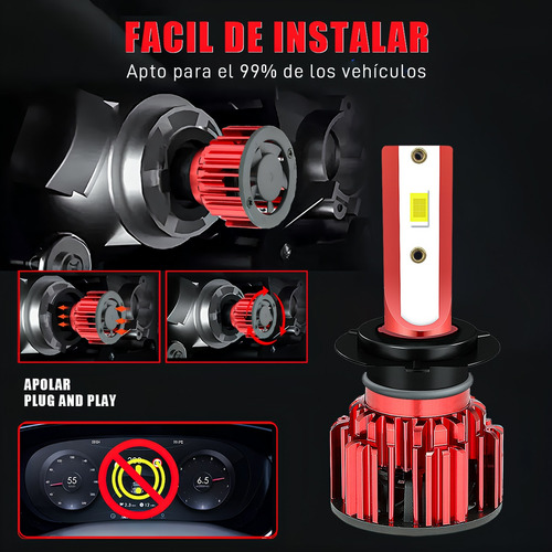Faros Luz Led H7 Alta Baja Para Volkswagen 22000lm 2012-2015 Passat