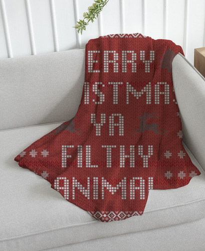 Frazada Navidad Divertido Cobija Manta Suave Polar Color Merry Christmas Diseño de la tela Polar suave