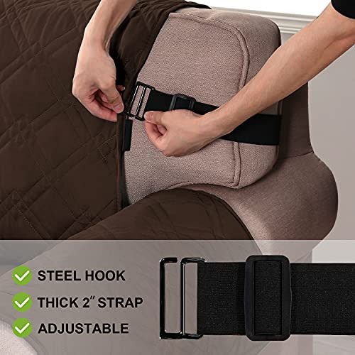Funda De Sillón Reclinable 100% Impermeable Para Cuero Marró