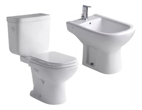 Inodoro Ferrum Bari Largo Deposito Dual Bidet 1 Agujero