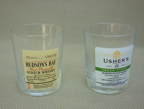 2 Vasos Coleccionables De Whisky . Usher/ Hudsons Bay