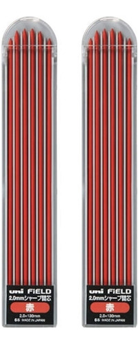 Lapiz Mecanico 2.0 Mm Uni Con Minas Rojas De Repuesto