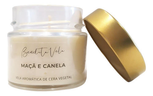 Vela Aromática Vegetal Maçã E Canela 140 G - Bendita Vela