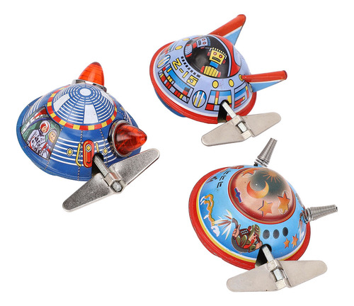 Juguete Vintage Wind Up Spacecraft Coleccionable Clockwork S
