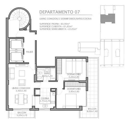 Departamento 2 Dormitorios - Rioja 500
