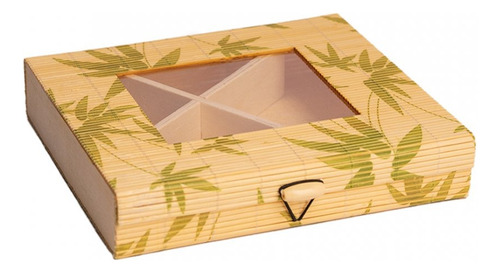 Caja Joyero De Madera 20x19x4cm Artesanal Con Tapa De Vidrio