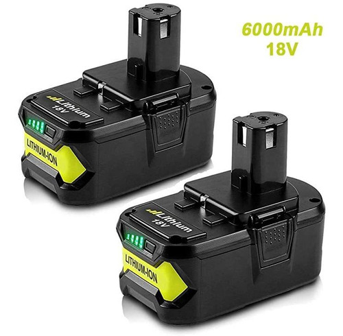 Paquete De 2 Baterías De Repuesto De 6 Ah 18 V Para Ryobi 18