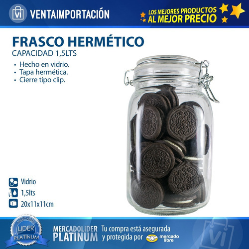 Organizador Cocina Tapers Gigante Frasco Alimento Frascos