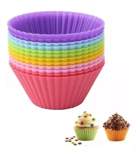 Moldes Muffins Silicona Horno Cupcakes Repostería Set X12